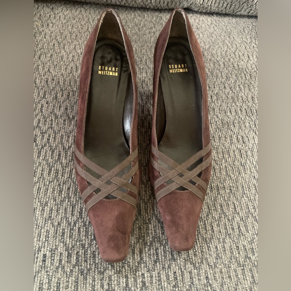 Stuart Weitzman Brown Suede Heels